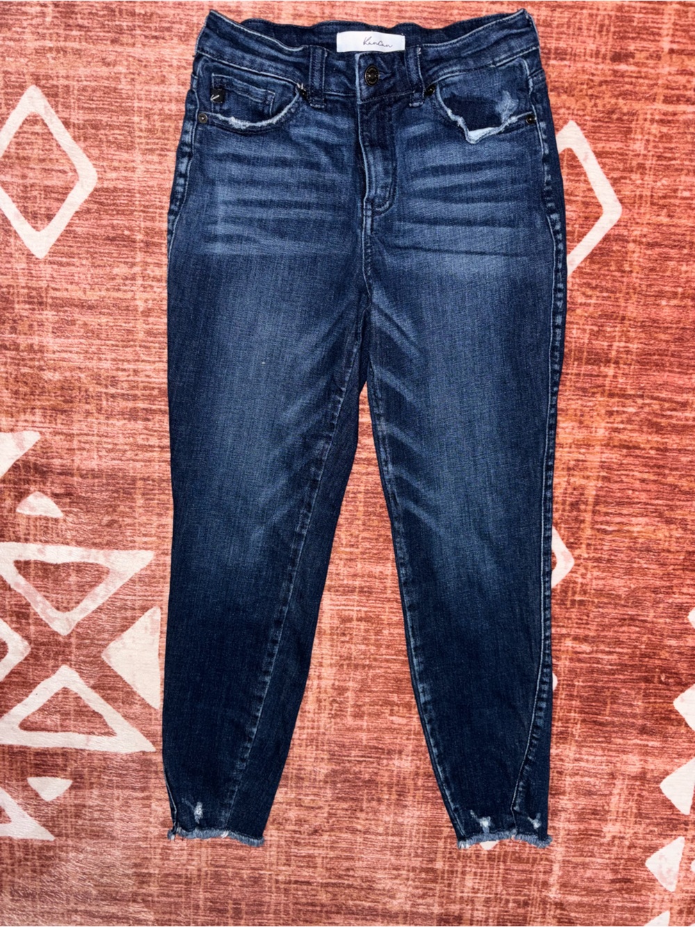 Women's Kancan Dark Blue Skinny Jeans - Classic Stretch Denim size 5/26